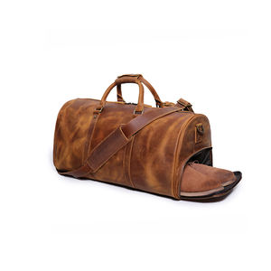 Sac de voyage en cuir véritable, logo et couleur personnalisés, service OEM/ODM, sac de sport de voyage - Product Image 6