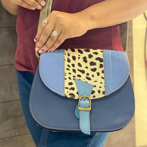 มาใหม่รีไซเคิลหนังสลิงกระเป๋าผู้หญิงของแท้หลายสีสันC Rossbodyกระเป๋าHandcraftedพิมพ์สัตว์ขนสัตว์หรูหราสลิงกระเป๋า - Product Image 2