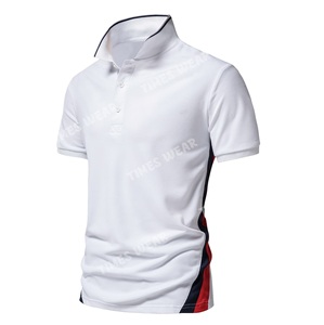 Camisetas polo con logotipo personalizado de alta calidad para hombre Jersey de algodón de manga corta de secado rápido con panel de contraste - Product Image 4