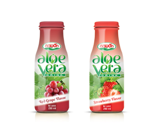 Jugo de Aloe Vera NAWON de Marca Privada, 280 ml, Recién Exprimido, Esterilizado, 70% de Pureza, 10 Brix, Bebida en Botella de Vidrio, Venta al Por Mayor, OEM - Product Image 1