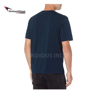 Camiseta de gimnasio ajustada para hombre con manga corta de algodón/poliéster tejido de punto camiseta de entrenamiento informal para culturismo y Fitness - Product Image 6