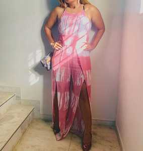 Combinaison longue style Boho pour femme, vêtement à la mode, taille libre, Tie Dye, bretelles Spaghetti, pantalon, collection 2023 - Product Image 2
