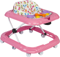 Meilleur modèle 2024 UniCare Trotteur pliable portable pour tout-petits 10 roues Bleu foncé Plateau d'activités lumineux Type voiture Plastique Apprentissage de la marche