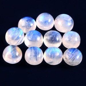 Prix de gros Naturel pierre de Lune Arc-En-Cabochon Rond Pierres Précieuses Calibrées Taille 10x10mm Pour Fabrication de Bijoux - Product Image 1