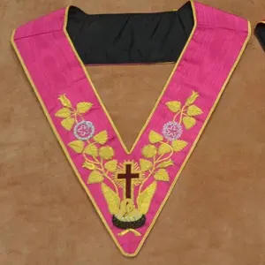 Colección de Insignias Masónicas Rosa Cruz: Collar, Joyas, Collarín, Fajas, Gorros y Mandiles, Insignia Masónica Bordada a Mano - Product Image 1