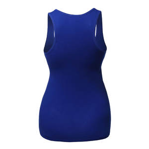 Wholesale Custom Comfortable Button O Neck Dye Printed <b>Tank</b> <b>Top</b> for <b>Women</b> Plus Size Solid Style Casual Knitted Fabric - Product Image 5