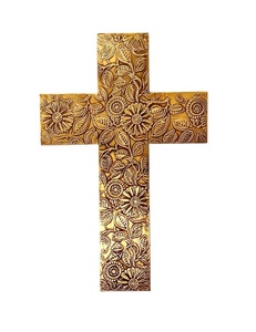 Cruz de madera con estatua de Jesús de plata de latón, suministros de Iglesia - Product Image 4