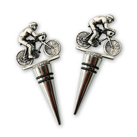Bouchons de bouteille de vin décoratifs en alliage de zinc avec logo personnalisé pour cyclistes, cadeaux
