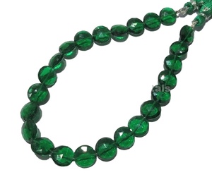 Perles de pierres précieuses de Quartz émeraude, pour pièces de monnaie brolette - Product Image 1