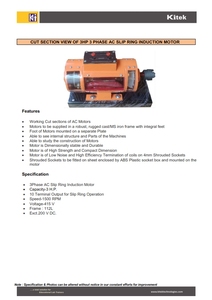 มอเตอร์เหนี่ยวนำแบบสลิปริง 3 แรงม้า 3 เฟส แบบตัดส่วน สำหรับการศึกษา - Product Image 2