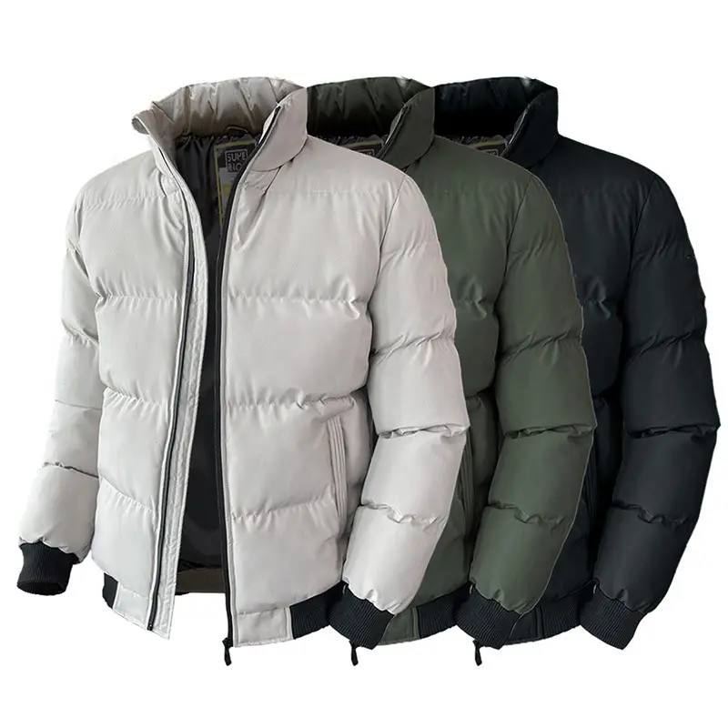 Men Fashion New Design Winter Puffer Shiny Jacket Warm Padding Wholesale Bubble Bomber Jacket