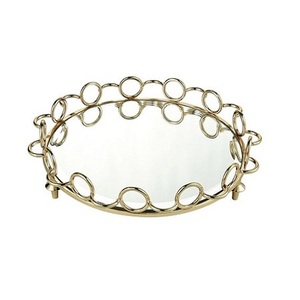 Metal and <b>Mirror</b> Deluxe Modern Design Customizable Size & Shape Food Serving <b>Tray</b> for Wholesale Supplier - Product Image 2