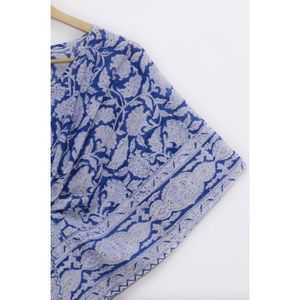 Caftán de Corte Recto para Mujer, Talla Grande, Estampado Floral Elegante, Algodón Puro, Cuello en V, Túnica Drapeada, Ropa de Playa de Verano, Cintura Natural - Product Image 3