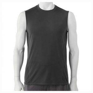 Men's Polyester Fitted Athletic Sleeveless T-Shirt Training Basic Tank Top Breathable Wicking Running Vest - Product Image 1