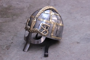 Armor-Casco vikingo con forro dorado, protector de cabeza único, de proveedor indio - Product Image 6
