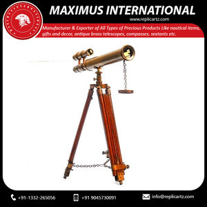 Telescopio de latón de catalejo náutico de Londres con cubierta de caja de cuero Premium Regalo de navegación marítima novedoso - Product Image 2