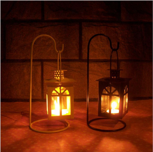 Lanterne avec support en fer, métal et verre Lanterne de sol Éclairage Décoration intérieure Bougeoir Lanterne en fer faite à la main en vrac Fournitures - Product Image 3