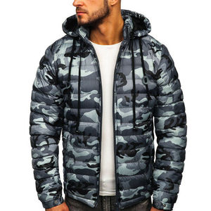 Chaqueta acolchada con capucha para hombre, chaqueta informal de alta calidad con botón de sublimación personalizada para invierno - Product Image 3