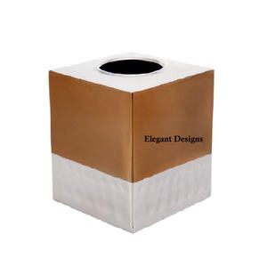 Boîte à mouchoirs en métal décorative et élégante pour table Classique Bon marché Porte-serviettes fantaisie fait à la main Boîte à mouchoirs carrée Couvercle - Product Image 4