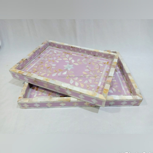 Plateau de service en incrustation de nacre faite à la main de meilleure qualité en gros poli avec de l'artisanat naturel de style animal - Product Image 5