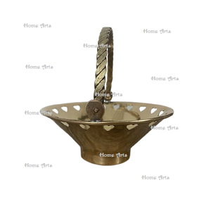 Panier de fruits en laiton poli or taille personnalisée panier de légumes de forme ronde pour accessoires de cuisine - Product Image 3