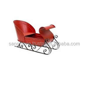 รถเลื่อนคริสต์มาสโลหะดีไซน์คลาสสิก ของตกแต่งคริสต์มาส งานแฮนด์เมด - Product Image 3