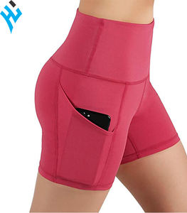 Shorts de motard, d'athlétisme et de course à pied, avec poche latérale, Logo personnalisé, décontracté, pour femmes, vêtements actifs - Product Image 4