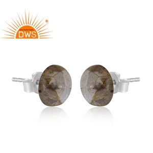 925 argent Sterling fin naturel Doublet Labradorite cristal pierres précieuses boucle d'oreille fabricant de bijoux - Product Image 1
