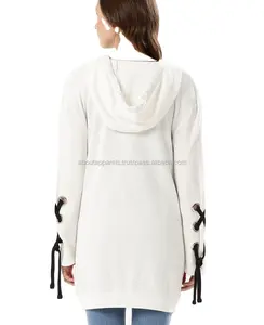 Wholesale custom women's longline zipper hoodies winter thicken velvet ladies digital print long sleeves hoodies