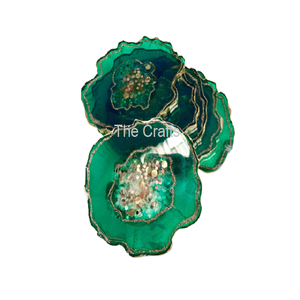 Set Of 6 Resin <b>Green</b> Color <b>Coaster</b> Set From Manufacturer And Supplier In India Tea Cup And Glass <b>Coaster</b> Set - Product Image 1
