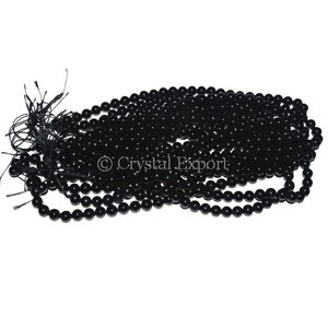 ลูกปัดหินออบซิเดียนสีดำทรงกลม-crystalexport.com ผู้จัดจำหน่าย รุ่น A-Beads-048 - Product Image 1