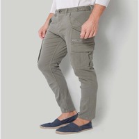 Pantalones Cargo de Lona para Hombre, Talla Grande, 2020, con Múltiples Bolsillos, Corte Recto, Estilo Casual Urbano, Impermeables, con Frente Plano