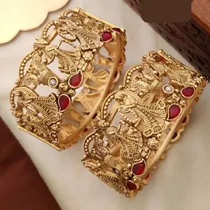 Huitan — bracelets plaqué or, jolies bijoux de mariée de type patala au meilleure qualité, création meetali, nouvelle collection