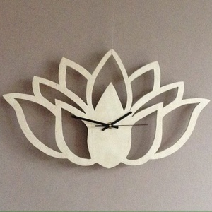 Handcrafted Spiritual Lotus Wooden Wall <b>Clock</b> - Product Image 1