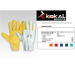 Guante de aparejo de cuero de seguridad de grano de vaca para conductor e Industria - Product Image 6