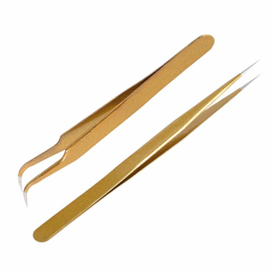 Pinces à faux-cils en acier inoxydable personnalisés, pinces à épiler, pour extensions, accessoires de beauté, - Product Image 3