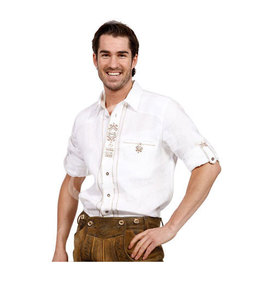 100% coton Vintage Oktoberfest chemise bavaroise traditionnelle allemande Trachtenmode brodé support blanc Designer chemise bavaroise - Product Image 4