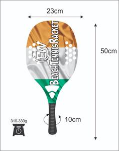 Raquettes de beach tennis avec face en fibre de carbone de 20 mm, poignée en fibre de carbone, filet en fibre de verre, poids 310-330 g, longueur 50 cm - Product Image 2