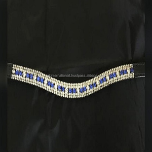 Bandeau de sourcils en cuir véritable unisexe, fait à la main, de qualité supérieure, 5 lignes, cristaux argentés, vente en gros, Design personnalisé, vente en gros - Product Image 2