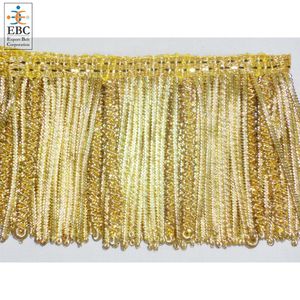 Alambre de lingotes de oro metálico de 5CM personalizado OEM para vestimenta de ropa y bandera decorativa con borlas y flecos - Product Image 4