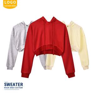 Sweat à capuche pour femme, sweat-shirt design personnalisé de haute qualité, haut court - Product Image 4