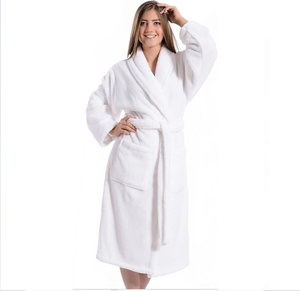 <span class=keywords><strong>Accappatoio</strong></span> per Hotel in spugna di velluto con collo a scialle bianco personalizzato per <span class=keywords><strong>uomo</strong></span> e donna - Product Image 6