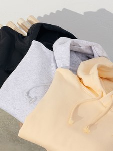 Sweat à capuche en polaire épaisse unie pour hommes et femmes junior avec logo imprimé personnalisé-Produits populaires en gros pour femmes de grande taille - Product Image 4