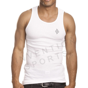 เสื้อแขนกุดสำหรับผู้ชายเสื้อแขนกุดสีขาวและสีเทาพิมพ์โลโก้ตามสั่ง - Product Image 1