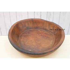 ชามไม้โบราณ ชามไม้โบราณสำหรับตกแต่ง ของตกแต่งบ้านจากไม้ ชามไม้สไตล์วินเทจ - Product Image 3