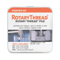 Kit de démarrage Rotary Thread RTK1.1, 3 pièces, outils électriques, accessoires pour outils pneumatiques, fixation de boulons, restauration de filetages, pouces/métrique, fabriqué aux États-Unis