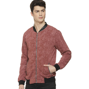 Men's Winter MA-1 <b>Slim</b> <b>Fit</b> Bomber <b>Jacket</b> in Blue Polyester with Stand Collar Reversible Windproof Eco-Friendly Quick Dry - Product Image 3