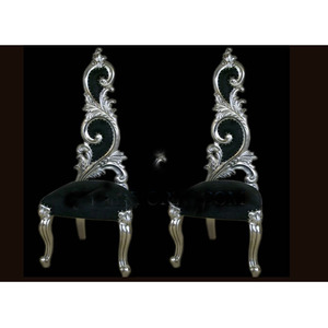 Ensemble de chaises pour marié papier couleur argent, chaises à haut dossier, pour mariage, dernier modèle - Product Image 1