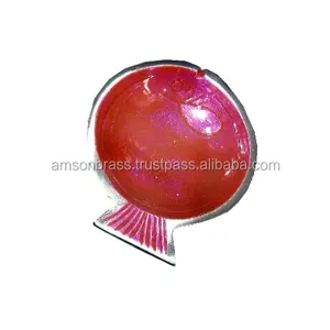 Розовый эмалированный декоративный металлический сервировочный поднос круглое блюдо высококачественный металлический декоративный поднос ручной работы