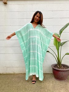 Élégant doux Boho Floral été caftan femmes nouvelle mode cravate teinture col en v demi manches coupe ample grande taille écologique - Product Image 2